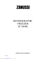 Zanussi ZI 718/8K Instruction Booklet