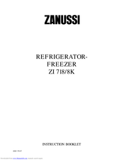 Zanussi ZI 718K Instruction Booklet