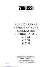 Zanussi ZI 7234 Instruction Booklet