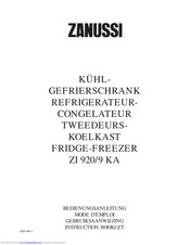 Zanussi ZI 929 KA Instruction Booklet