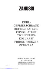 Zanussi ZI 920/9 KA Instruction Booklet