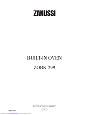 Zanussi ZOBK 299 Instruction Booklet
