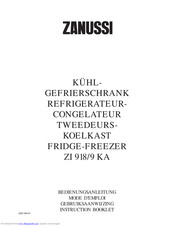Zanussi ZI 918 KA Instruction Booklet