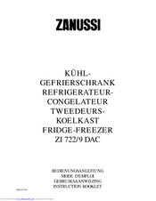 Zanussi ZI 722/9 DAC Instruction Booklet