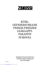 Zanussi ZI 921 KA Instruction Booklet