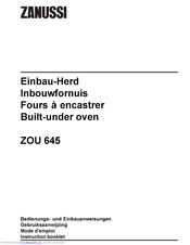 Zanussi ZOU 645 Instruction Booklet