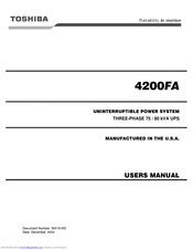 TOSHIBA T42#3F800XAXXN User Manual