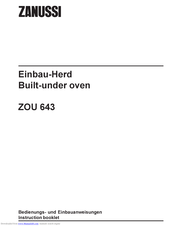 Zanussi ZOU 643 Instruction Booklet