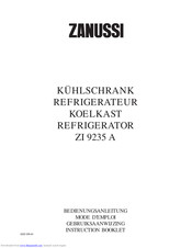 Zanussi ZI 9235 A Instruction Booklet