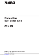 Zanussi ZOU 332 Instruction Booklet
