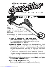 Bounty Hunter Quick Silver Owner's Manual
