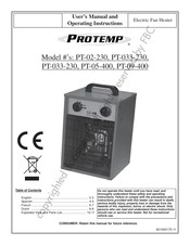 Protemp PT-09-400 User's Manual And Operating Instructions