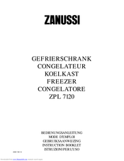 Zanussi ZPL 7120 Instruction Booklet