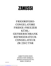 Zanussi ZR 222 TNR Instruction Booklet