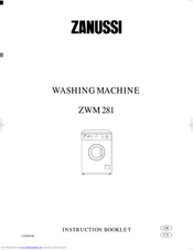 Zanussi ZWM 281 Instruction Booklet