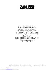 Zanussi ZR 2TF Instruction Booklet