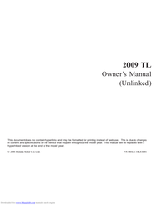 Acura 2009 TL Navigation System Owner's Manual