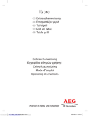 AEG Electrolux TG340 Operating Instructions Manual