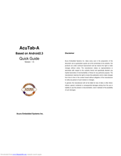 Acura Embedded AcuTab-A Quick Manual