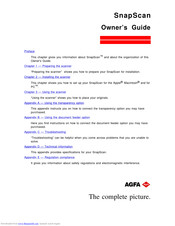 Agfa SnapScan Owner's Manual