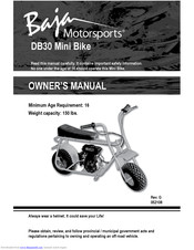 Bajaj Motorsport DB30 Mini Bike Owner's Manual