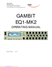 WEISS GAMBIT EQ1-MKII Operating Manual
