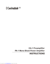 XINDAK CA-1 Instructions Manual