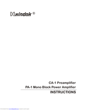 XINDAK PA-1 Instructions Manual