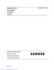 Zanker FR161 Instruction Booklet