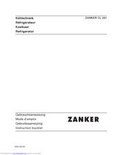 ZANKER CL231 Instruction Booklet