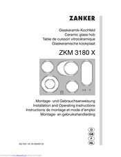 ZANKER ZKM 3180 X Installation And Operating Instructions Manual