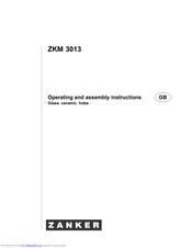 ZANKER ZKM 3013 Operating	 Instruction