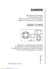 ZANKER ZKM 3190X Installation And Operating Instructions Manual