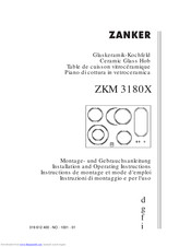ZANKER ZKM 3180X Installation And Operating Instructions Manual
