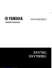 Yamaha SXV70ERG Owner's Manual
