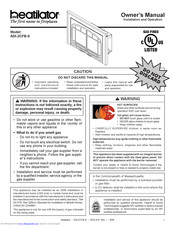 Heatilator ADI-ZCFB-S Owner's Manual Installation And Operation