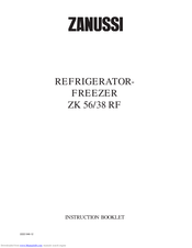 Zanussi ZK 56/38 RF Instruction Booklet