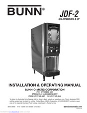 Bunn JDF-2 Installation & Operating Manual