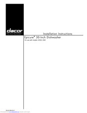 Dacor Epicure ID30 Installation Instructions Manual