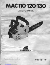 Mcculloch Mac 110; Mac 120; Mac 130 Owner's Manual