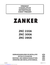 Zanker ZKC390A Operating And Installation Manual