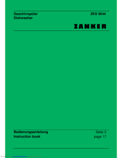 Zanker ZKS 5644 Instruction Book