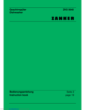 Zanker ZKS 5640 Instruction Book