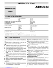 ZANUSSI TS653 Instruction Book