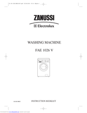 Zanussi Electrolux FAE 1026 V Instruction Booklet