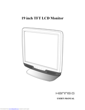 Hanns.G 19 inch TFT LCD Monitor User Manual