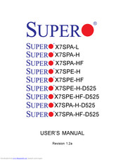 Supero SUPER X7SPA-H User Manual