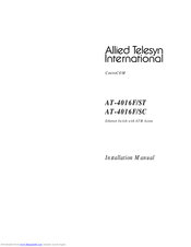 Allied Telesis AT-4016F/ST Installation Manual