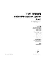Digidesign FWx FireWire Manual