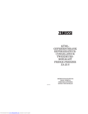 ZANUSSI ZA 25 S Instruction Booklet